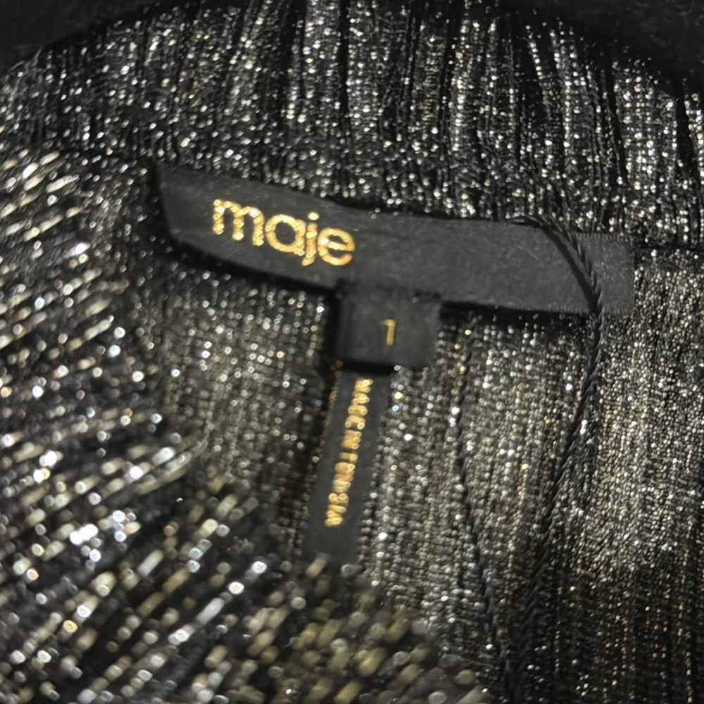 Maje silver Clunny Ruffled Metallic Top - Picture 4 of 4